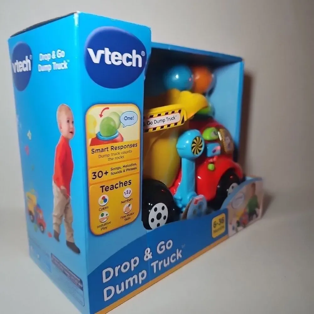 VTech Drop & Go Dump Truck Learning Toy Teaches Colors Numbers Lights Sounds NIB